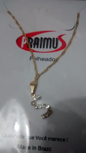 Gargantilha com pingente letra s