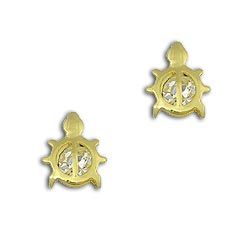 Brinco folheado a ouro em forma de joaninha c/ strass