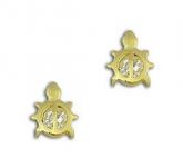 Brinco folheado a ouro em forma de joaninha c/ strass